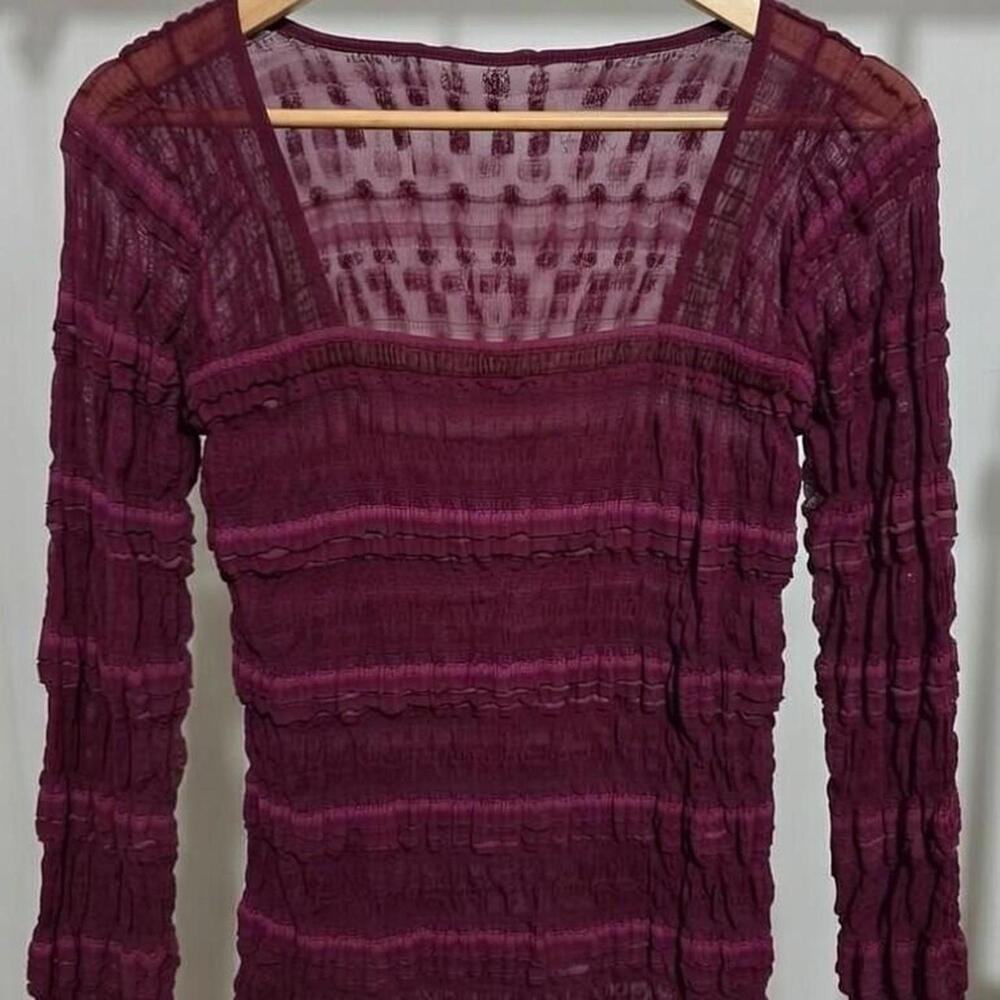 Burgundy Lace Long-Sleeve Top